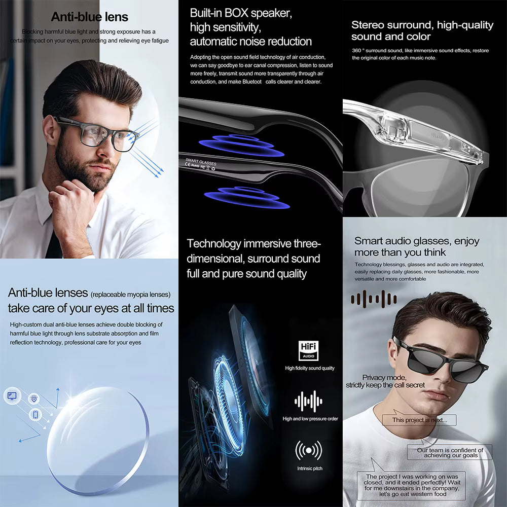 Gafas Inteligentes W100 – Tecnología Avanzada que Se Lleva con Estilo